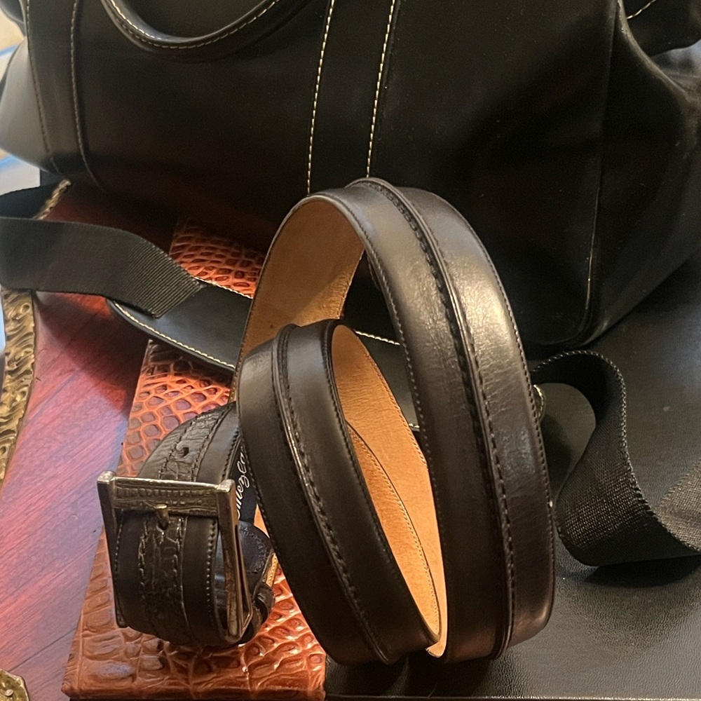 Mezlan Men's Black Leather trimmed in Genuine Crocodile 🐊